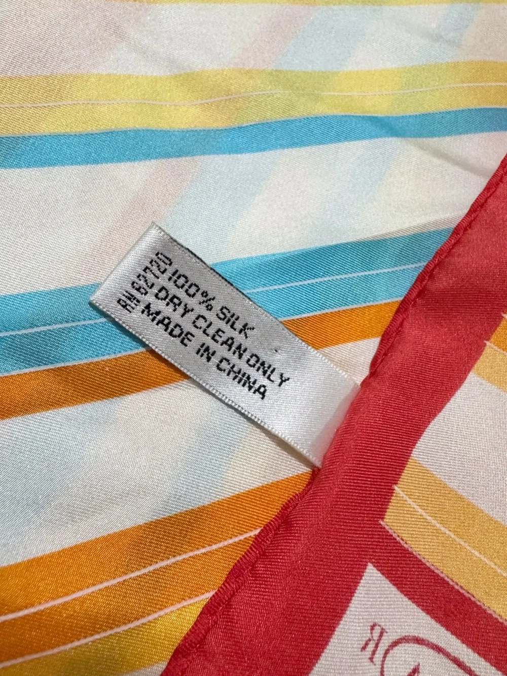 Oscar by Oscar de la Renta 100% Silk Scarf Retro Mod Mixed Rainbow Stripe Design
